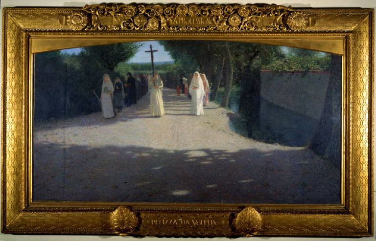 La Processione, Processione (dipinto) di Pellizza da Volpedo, Giuseppe; Zaccari, Ettore (fine sec. XIX)
