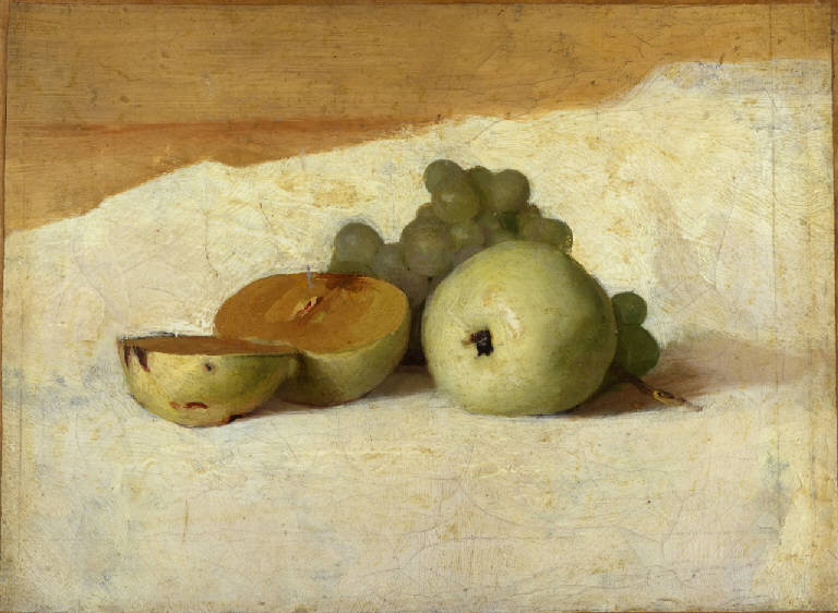 Mele e uva, Uva e mele, Natura morta, mele e uva (dipinto) di Pellizza da Volpedo, Giuseppe (fine sec. XIX)