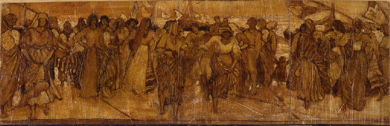 Lido piceno, Donne sul lido, lido piceno, donne sul lido (dipinto) di De Carolis, Adolfo (primo quarto sec. XX)