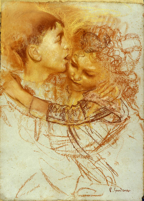 Soli, ritratto di due bambini (disegno) di Gaudenzi, Pietro; Zaccari, Ettore (primo quarto sec. XX)
