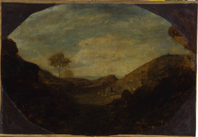 Presso Cremieu, paesaggio nei pressi di Cremieu, nel Delfinato (dipinto) di Fontanesi Antonio (terzo quarto sec. XIX)