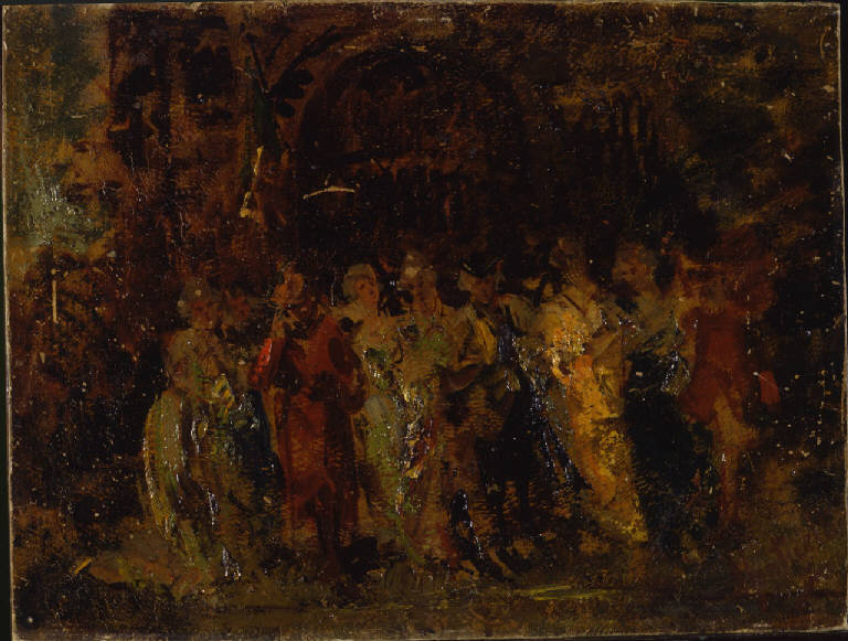 Corteo nunziale, corteo nunziale (dipinto) di Monticelli Adolphe (ultimo quarto sec. XIX)