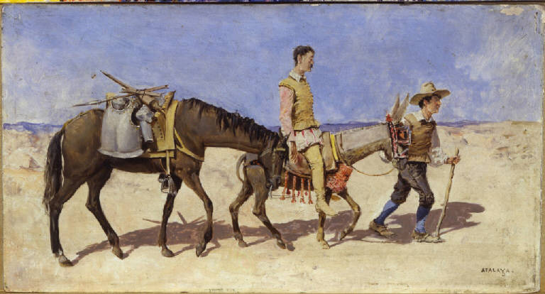 Don Chisciotte, Don Chisciotte e Sancho Panza (dipinto) di Atalaya Enrique (fine/inizio secc. XIX/ XX)