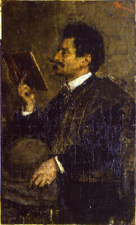 Ritratto del critico Saverio Kambo, ritratto del critico Saverio Kambo (dipinto) di Mancini, Antonio (ultimo quarto sec. XIX)
