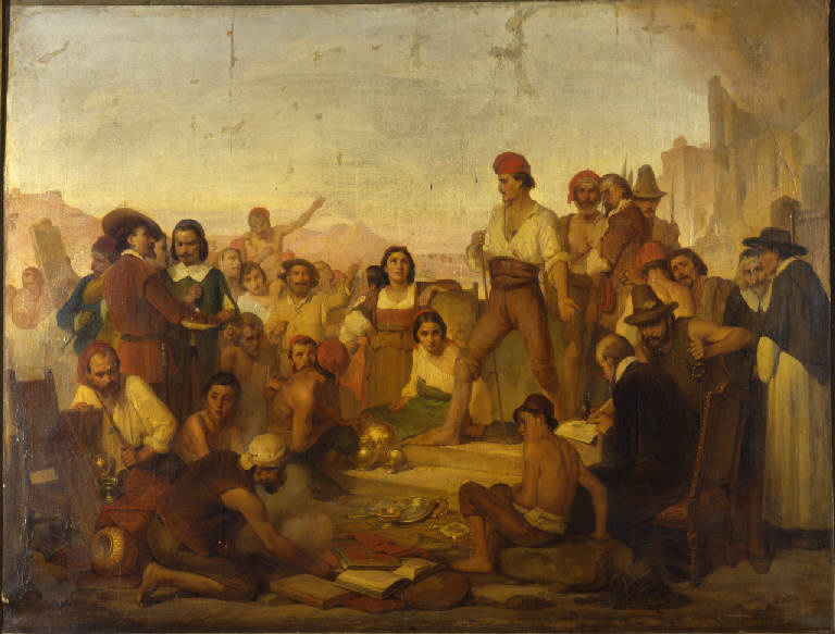 Masaniello, la rivolta di Masaniello (dipinto) di Mazza, Giuseppe (terzo quarto sec. XIX)