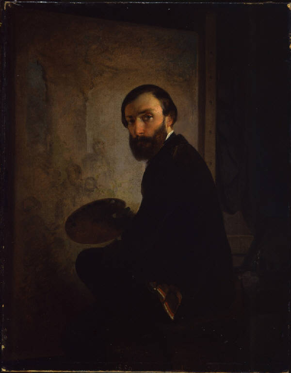 Autoritratto, autoritratto di Giuseppe Mazza (dipinto) di Mazza, Giuseppe (metà sec. XIX)