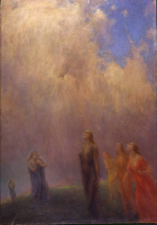 La carezza dell'amore, Maternità, Allegoria (dipinto) di Mazza, Aldo (secondo quarto sec. XX)