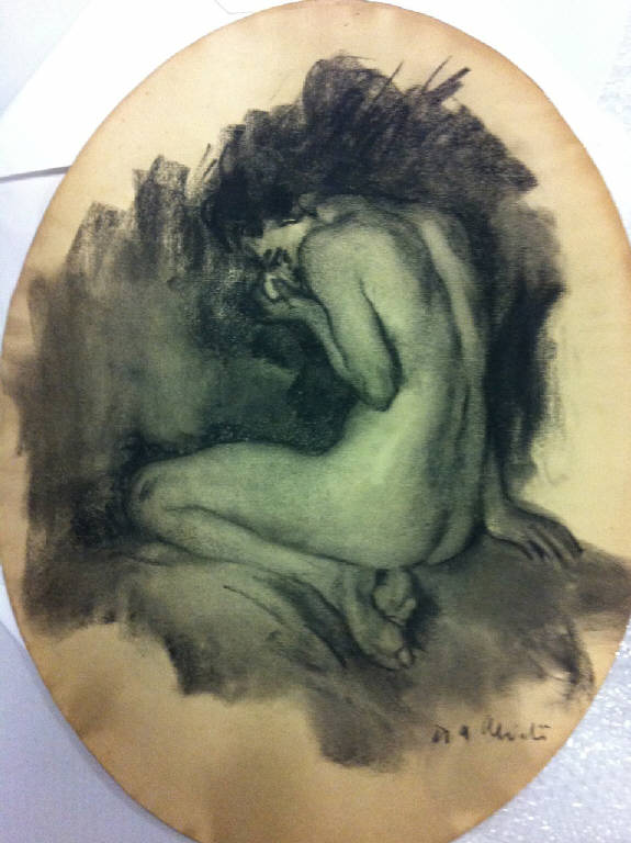 Nudo femminile, nudo femminile (disegno) di Alciati, Antonio Ambrogio (primo quarto sec. XX)