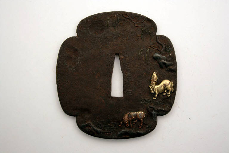 cavalli selvatici (elsa di spada) - manifattura giapponese (secc. XVII/ XIX)