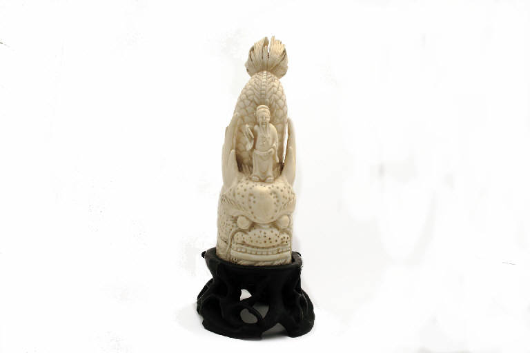 Immortale sulla carpa drago (scultura) - manifattura cinese (secc. XVIII/ XX)