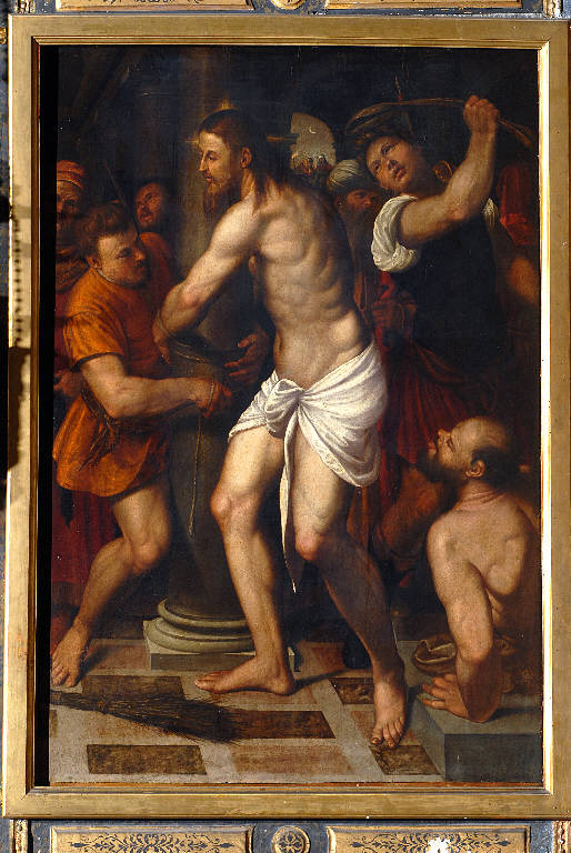 Flagellazione di Cristo (dipinto) di Piazza, Callisto; Piazza, Cesare; Piazza, Scipione (esecutore; esecutore; esecutore) (prima metà sec. XVI)