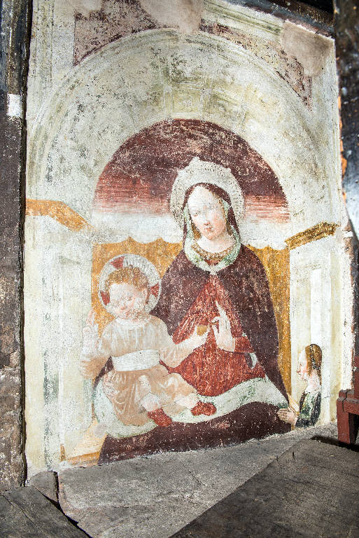Madonna con Bambino e donatrice (dipinto) di Chiesa Giovanni della (esecutore) (seconda metà sec. XV)