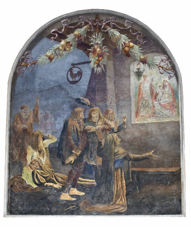 Miracolo della Vergine (dipinto) di Bignami, Osvaldo (esecutore) (primo quarto sec. XX)