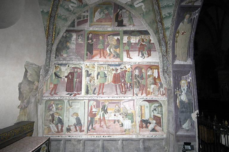 Storie di San Bernardino da Siena (decorazione plastico-pittorica) - ambito lombardo (seconda metà sec. XV)