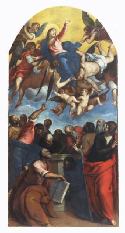Assunta, Assunzione della Madonna (dipinto) di Negretti Jacopo detto Palma il Giovane (inizio sec. XVII)