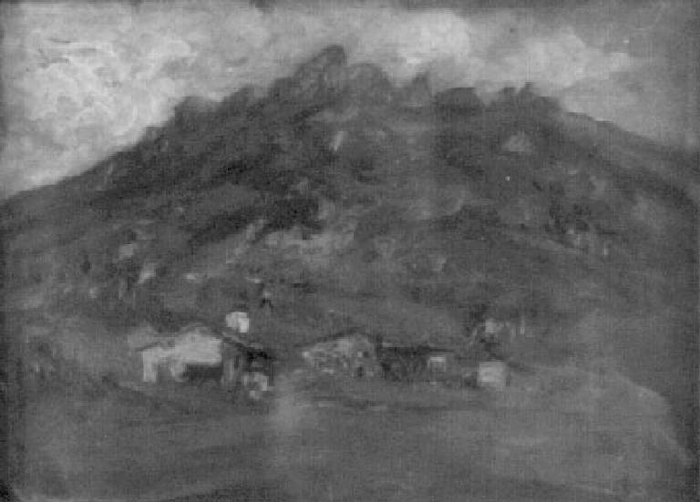 Paesaggio alpino (dipinto) di Arturo Verni (attr.) - ambito lombardo (primo quarto sec. XX)