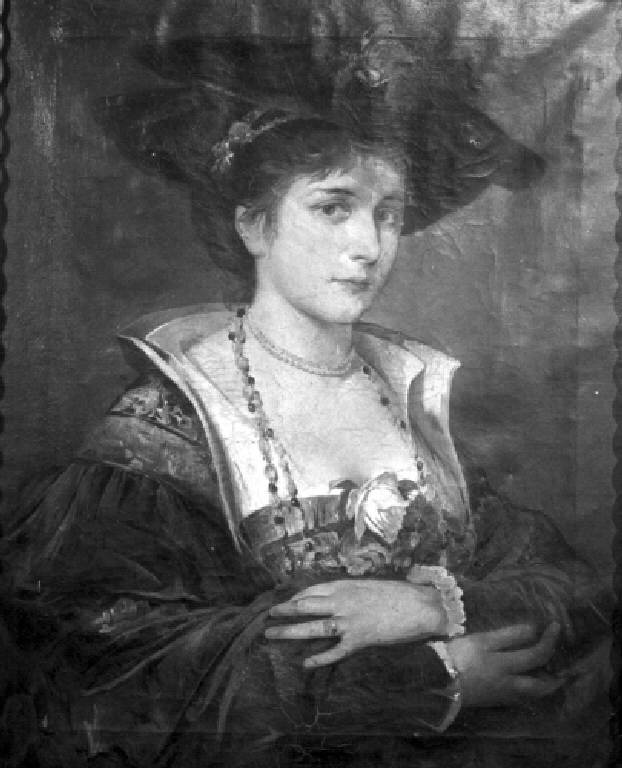 Ritratto di dama in abito seicentesco (dipinto) - ambito (inizio sec. XX)
