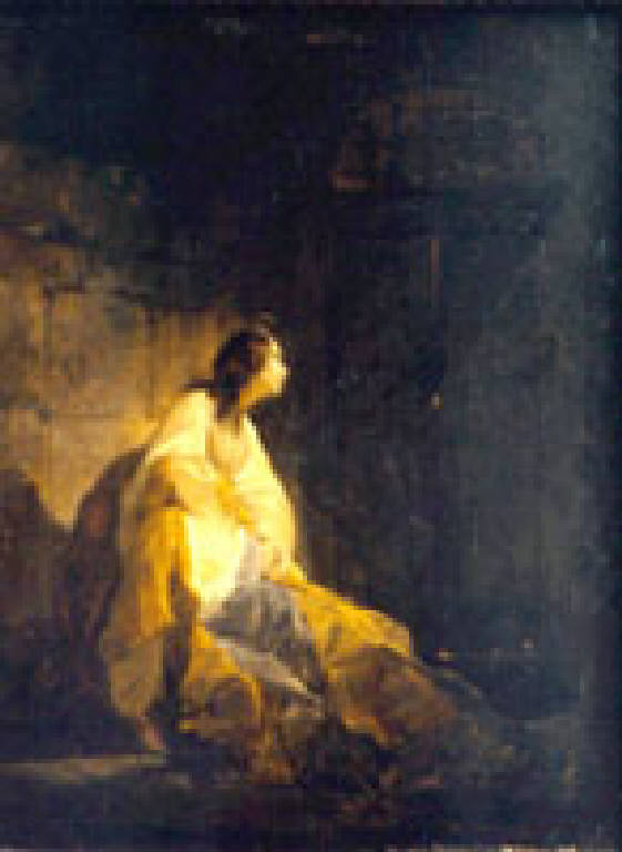 BICE DEL BALZO NEL CASTELLO DI ROSATE (dipinto) di Francesco Hayez (attr.) (secc. XVIII/ XIX)