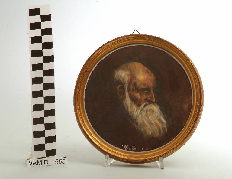 Ritratto di anziano (piastrella) di Bellorini Giuseppe; Società Ceramica Italiana Laveno (sec. XX)