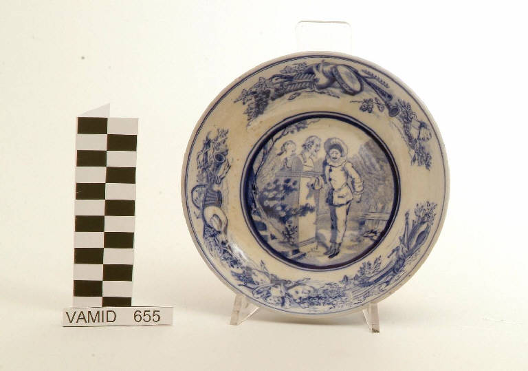 Giardino con Pulcinella (piatto fondo) di Società Ceramica Italiana Laveno (metà sec. XX)