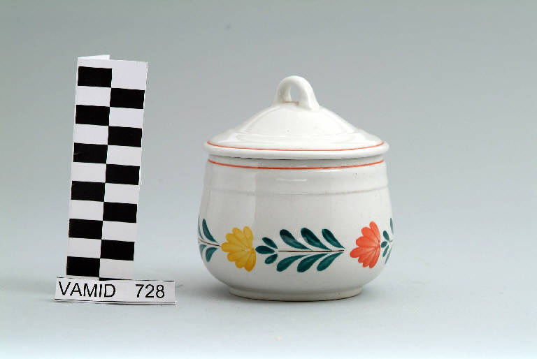 Motivi decorativi vegetali stilizzati (zuccheriera) di Società Ceramica Richard Ginori; Campi Antonia (sec. XX)