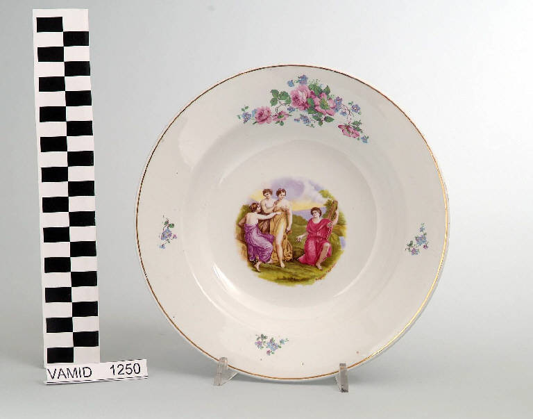 Giudizio di Paride (piatto fondo) di Società Ceramica Italiana Laveno; Kauffman Angelica (sec. XX)