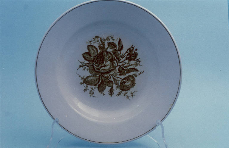 Rose (piatto fondo) di Società Ceramica Italiana Laveno (fine/inizio secc. XIX/ XX)