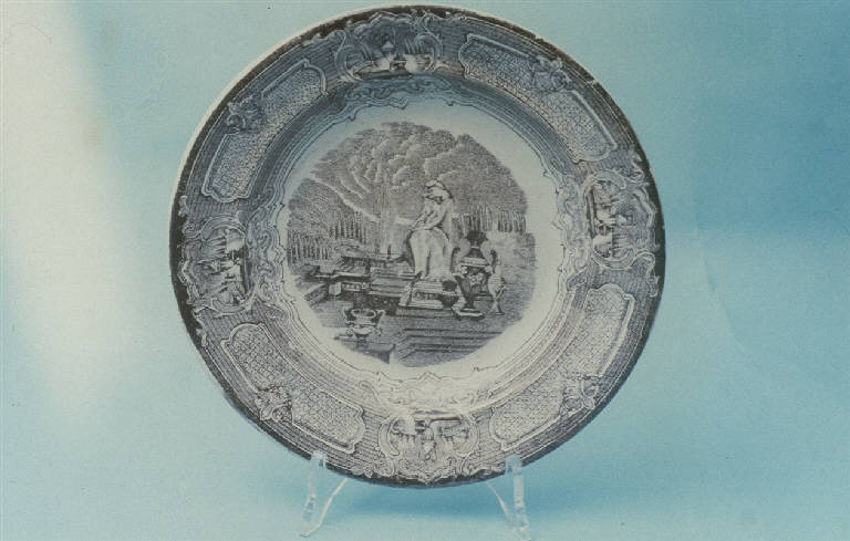Veduta di giardino (piatto fondo) di Società Ceramica Richard (sec. XIX)