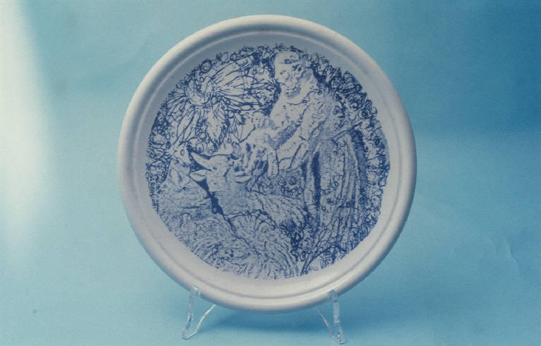 Natività di Gesù (piatto) di Reggiori Albino; Società Ceramica Richard Ginori (ultimo quarto sec. XX)