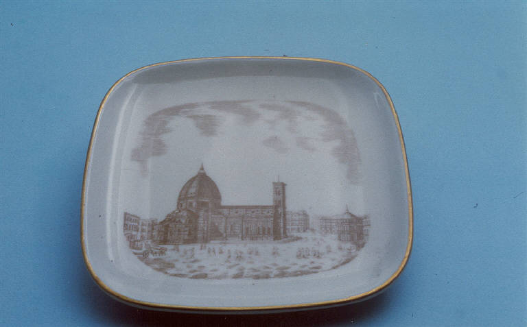 Veduta del Duomo di Firenze (posacenere) di Società Ceramica del Verbano (metà sec. XX)