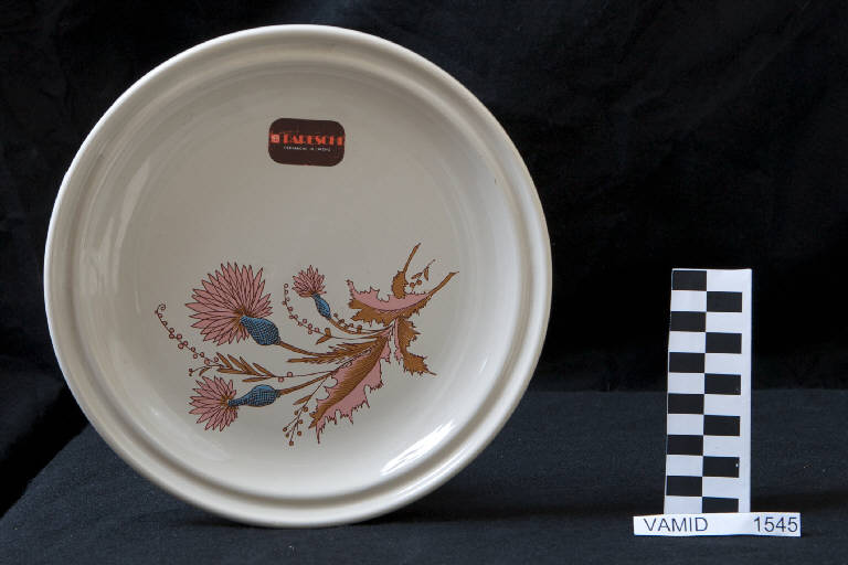 Motivi decorativi floreali stilizzati (piatto da portata) di Ceramiche Pareschi (seconda metà sec. XX)