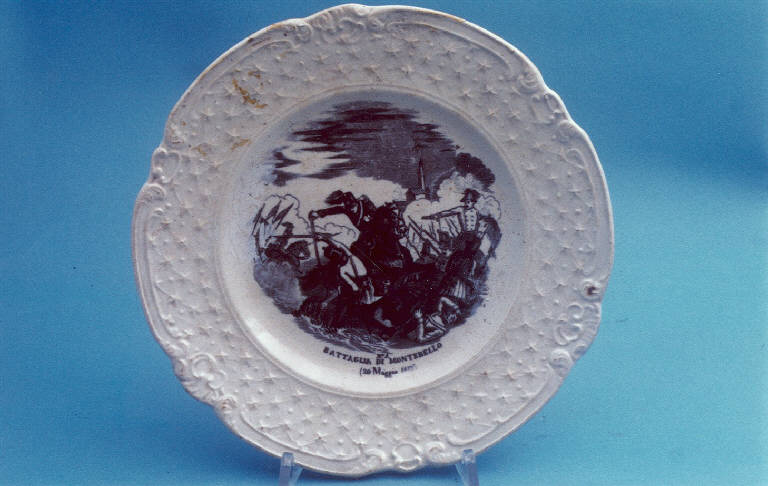 Battaglia di Montebello (piatto fondo) di Società Ceramica Richard (sec. XIX)