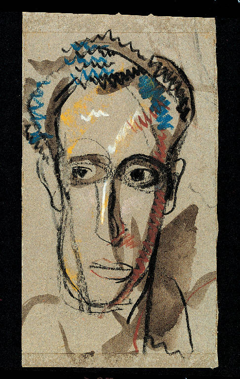 Portrait (a), Figura maschile (disegno) di Congdon Grosvenor, William - ambito statunitense Action Painting (sec. XX)