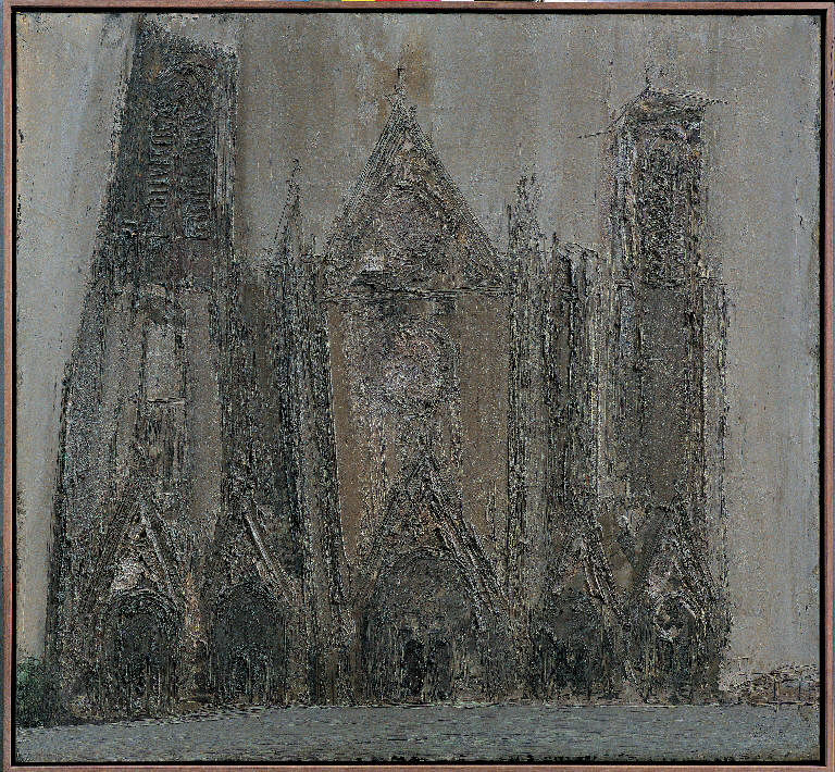 Bourges France, Veduta di cattedrale (dipinto) di Congdon Grosvenor, William - ambito statunitense Action Painting (sec. XX)