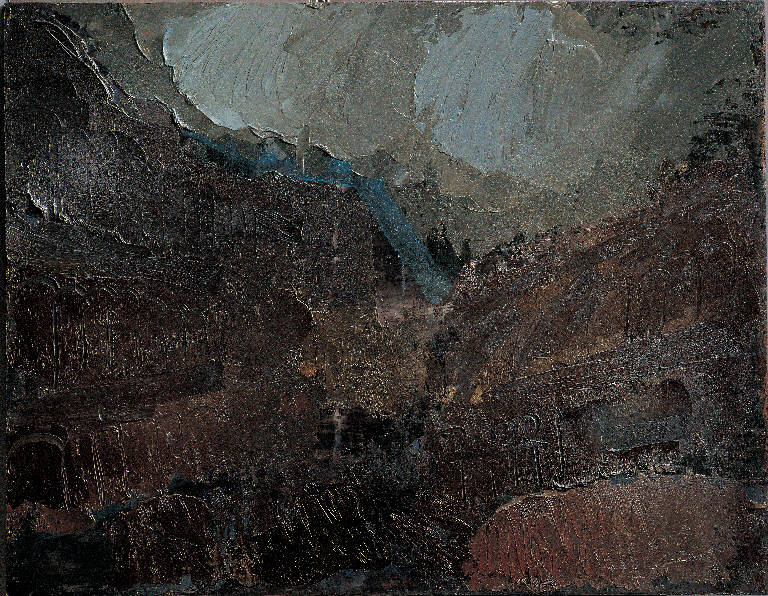Colosseo notte, Veduta prospettica (dipinto) di Congdon Grosvenor, William - ambito statunitense Action Painting (sec. XX)