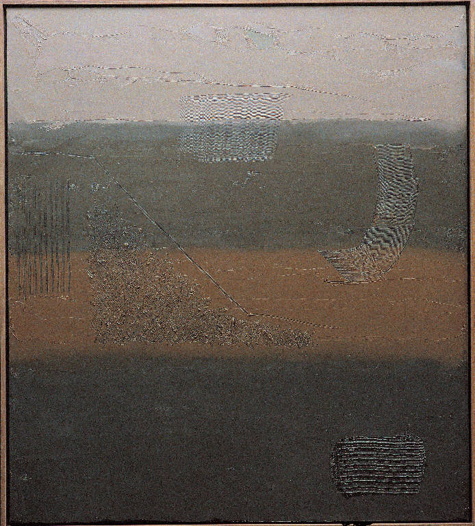 Novembre, 2 (nebbia rosa, 5), Paesaggio rurale (dipinto) di Congdon Grosvenor, William - ambito statunitense Action Painting (sec. XX)