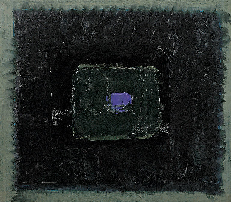 Occhio violetto (nero con viola), Paesaggio rurale (dipinto) di Congdon Grosvenor, William - ambito statunitense Action Painting (sec. XX)