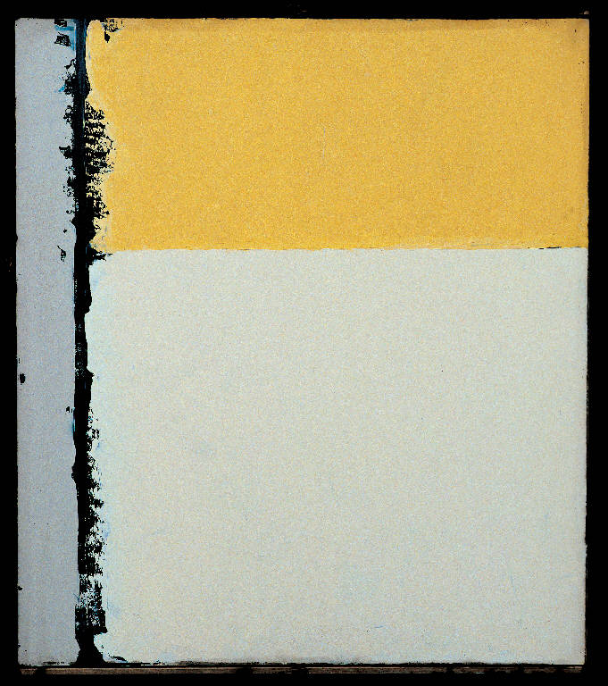 Neve cielo giallo con blu, Paesaggio rurale (dipinto) di Congdon Grosvenor, William - ambito statunitense Action Painting (sec. XX)