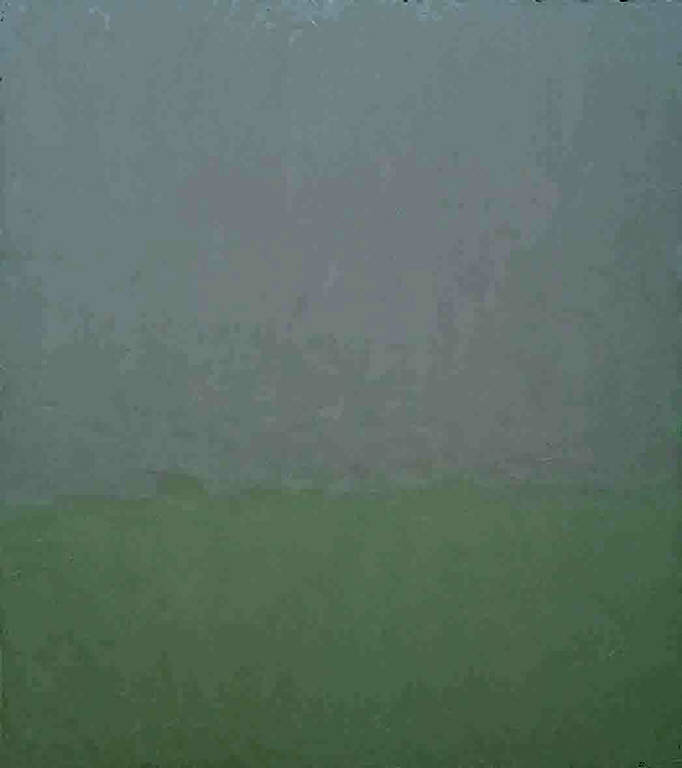 Per G.L. (nebbia), PAESAGGIO RURALE (dipinto) di Congdon Grosvenor, William - ambito statunitense Action Painting (seconda metà sec. XX)