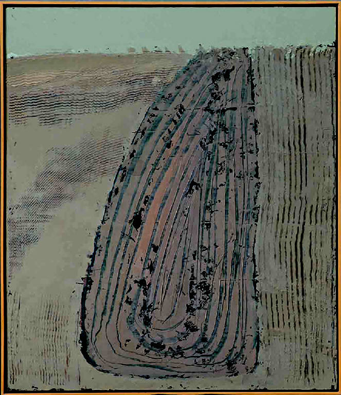 Campi di terra, PAESAGGIO RURALE (dipinto) di Congdon Grosvenor, William - ambito statunitense Action Painting (seconda metà sec. XX)