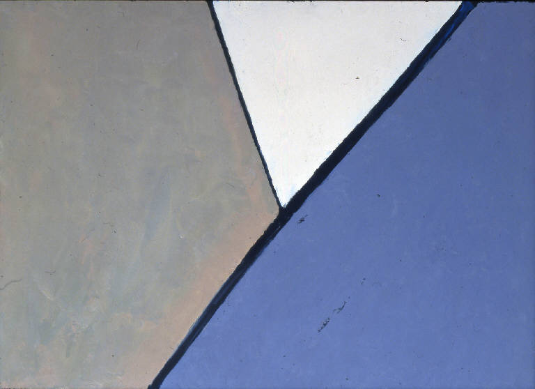 Blu beige e bianco, COMPOSIZIONE ASTRATTA (dipinto) di Congdon Grosvenor, William - ambito statunitense Action Painting (seconda metà sec. XX)