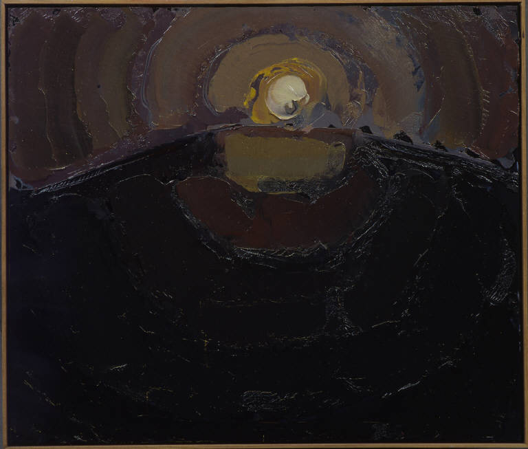 Luna su Cascinazza, 1, VEDUTA MONASTERO; FENOMENI NATURALI (dipinto) di Congdon Grosvenor, William - ambito statunitense Action Painting (seconda metà sec. XX)