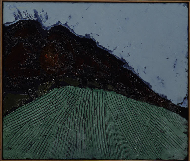 Campo soia verticale, PAESAGGIO RURALE (dipinto) di Congdon Grosvenor, William - ambito statunitense Action Painting (seconda metà sec. XX)