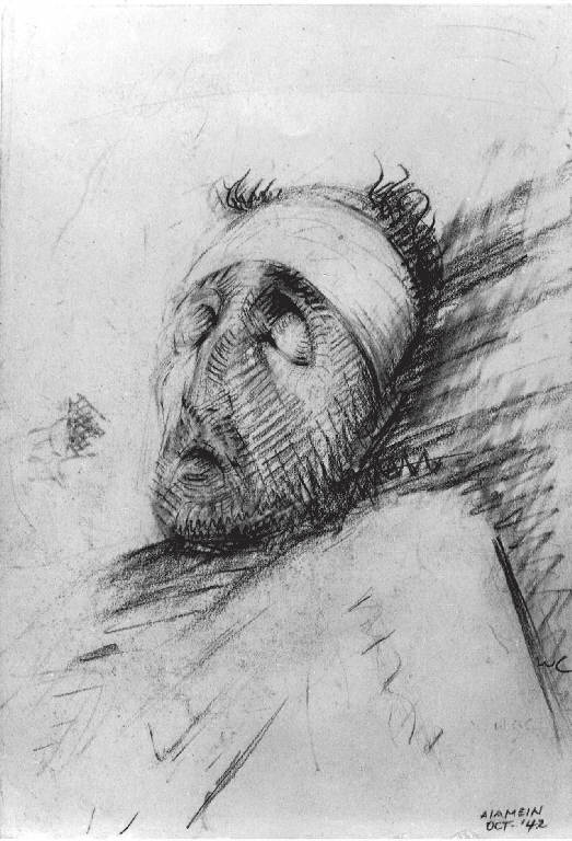 Dying Man (A) El Alamein, RITRATTO MASCHILE (disegno) di Congdon Grosvenor, William - ambito statunitense Action Painting (seconda metà sec. XX)