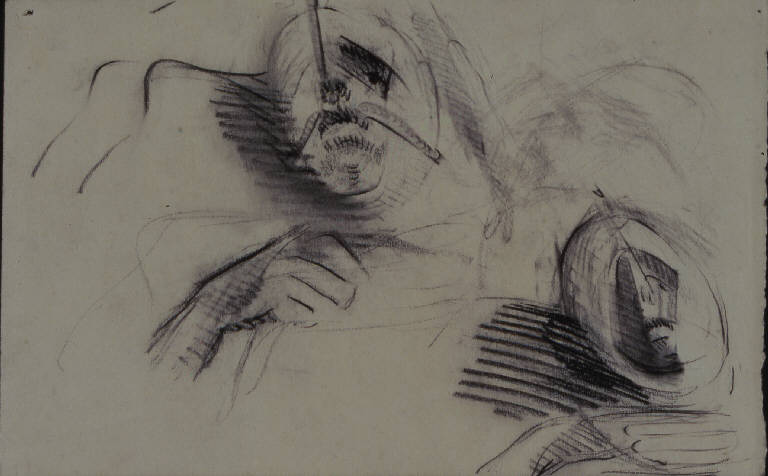 Two faces, FIGURE (disegno) di Congdon Grosvenor, William - ambito statunitense Action Painting (seconda metà sec. XX)