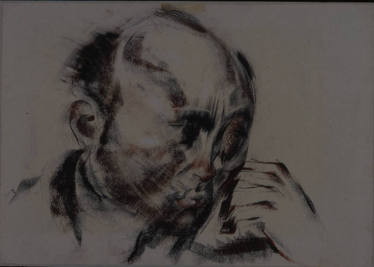 Head, RITRATTO MASCHILE (disegno) di Congdon Grosvenor, William - ambito statunitense Action Painting (seconda metà sec. XX)