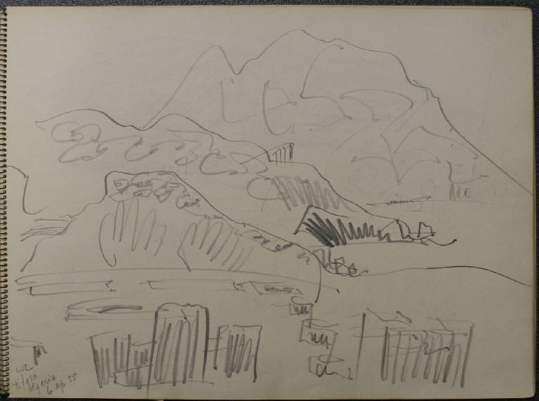 Tipasa - Algeria, PAESAGGIO (disegno) di Congdon Grosvenor, William - ambito statunitense Action Painting (seconda metà sec. XX)