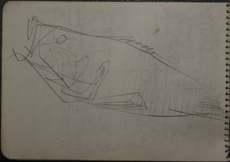 Santorini - Pesce, ANIMALE (disegno) di Congdon Grosvenor, William - ambito statunitense Action Painting (seconda metà sec. XX)