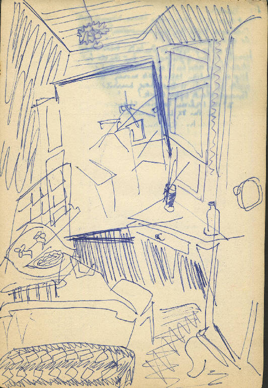 Venezia, INTERNO DI CAMERA (disegno) di Congdon Grosvenor, William - ambito statunitense Action Painting (seconda metà sec. XX)