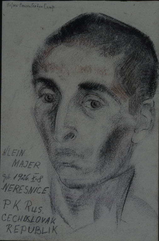 Klein Majer - Belsen Concentration Camp, RITRATTO MASCHILE (disegno) di Congdon Grosvenor, William - ambito statunitense Action Painting (seconda metà sec. XX)